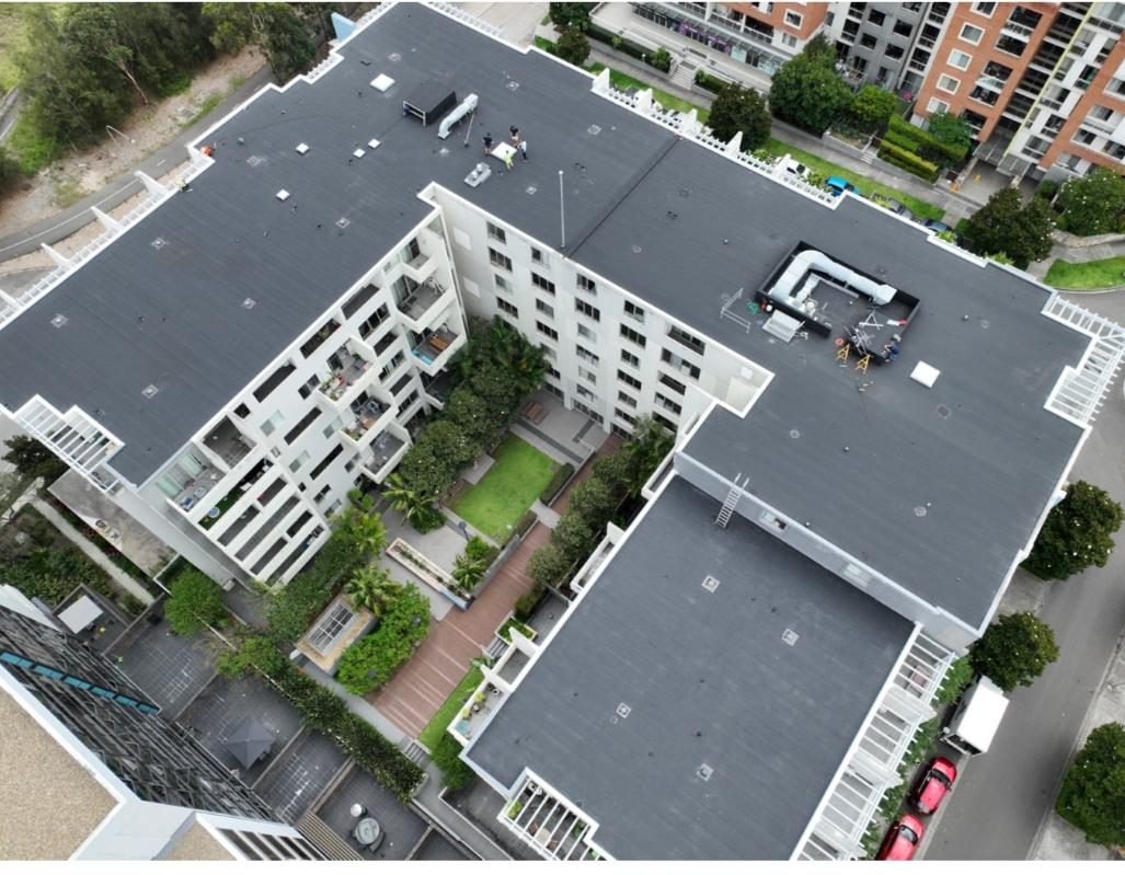 Aerial view of the completed Wentworth Point rooftop